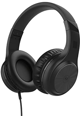 Motorola Sound Moto XT120 - Cuffie cablate - Over-ear - Cavo da 120 cm - Design pieghevole - Isolamento acustico passivo - Nero