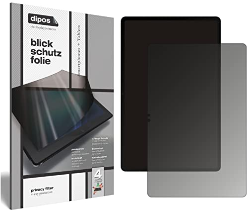 dipos I Sichtschutz-Folie matt kompatibel mit Samsung Galaxy Tab S8 Plus Blickschutzfolie Display-Schutzfolie Privacy-Filter