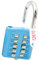Lucchetto in acciaio inox con combinazione a 10 cifre, con bottone, lucchetto a bottone, senza chiave + per palestra, spogliatoio, ripostiglio, serratura antifurto (blu)