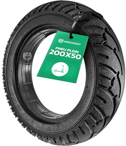 MOOVMOOV Volgummireifen 200x50 Kompatibel für E-twow Vorderrad - Speedway Mini 4 Pro Hinterrad und andere - Unbesiegbarer 200x50 Anti-Pannen Anti-Rutschreifen für Elektroscooter