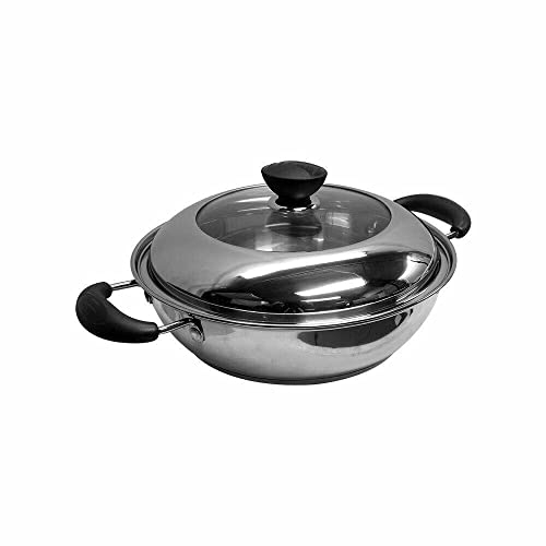 BebLP Olla de de 10 pulgadas Utensilios de cocina Acabado de espejo Tapa transparente Ollas y sartenes CACEROLA Cacerolas Ollas de Olla for cocinar Cacerolas Ollas Utensilios de cocina de Utensilios d