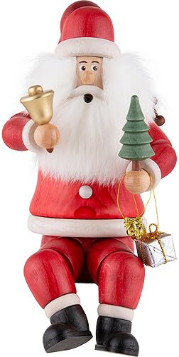 Erzgebirge Palast Holzkunst Schubert Räuchermännchen Weihnachtsmann Kantensitzer - 24 cm