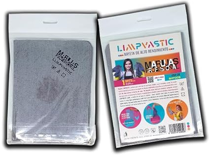 Bayeta PVA Multiuso Micro Profesional LIMPVASTIC de Alto Rendimiento en Color Gris. 5 Unidades, Marca MARUJAS. Rígida Cuando está Seca, Esto Evita la proliferación de bactetias y Malos olores.