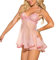 ROSVAJFY Nuisette Transparente Femme Sexy Hot Dentelle, Mini Chemise de Nuit Col V Babydoll Lingerie Coquine Hot Robe de Nuit Dos Nu Noeud Papillon Saint Valentin Lune de Miel (Rose)