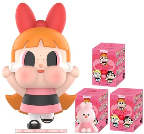 POP MART Crybaby × Powerpuff Girls Series Figures Blind Box Pop Figuren Zufällige Figuren Actionfiguren Sammelfiguren und Sammler Kunstspielzeug Spielzeug Figuren Geschenk 3Pack