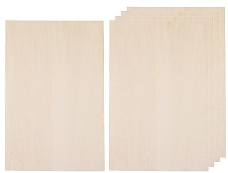 10 Pieces Wood Sheets Board Thin Plywood Board for Making Plane Model Crafts 100x100x2mm, Beige