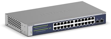 NETGEAR (GS724TV6) Smart switch Web manageable Gigabit Ethernet 24 ports, manageable, gestion dans le cloud Insight 1 an en option, avec 2 ports SFP 1 Gigabit, sur un bureau ou en rack, garantie à vie
