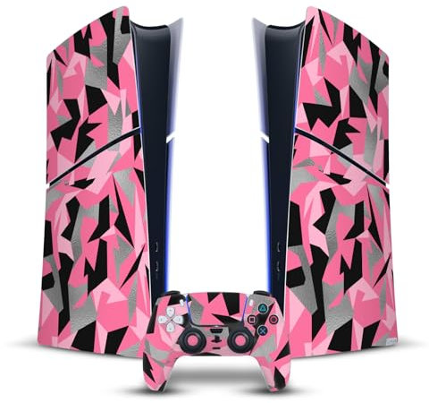 Head Case Designs Pink Camo Camouflage Vinyl Sticker Gaming Skin Decal Cover Compatible With Sony PlayStation 5 PS5 Slim Digital Edition Console & DualSense Controller