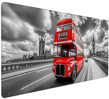 BEIJUYHU Tapis de Souris Gaming Large de 5 mm d'épaisseur, Optimisé pour Les Capteurs de Jeu, Friction de Surface Modérée, Accessoires de Jeu pour Mac et PC 700x300x3 mm Rouge Voiture K - E