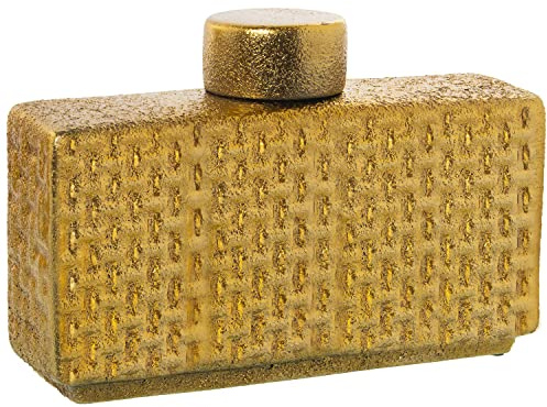 TIBOR CERÁMICA DORADO 32X10X22CM, TAPA: °9X5CM