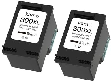 kamo 300XL Schwarz Druckerpatronen 2er-Pack – Kompatibel mit HP 300, DeskJet F2420 F2480, Envy 110 120, Photosmart C4680 C4783