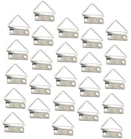 DIYEAH 100pcs Photo Frame Hook Decoration Key with Mounted Picture Frame Hangers Small Hanging Hooks Gold Mirror Large Steel Triangle Photo Frame Hangers Silver Metal