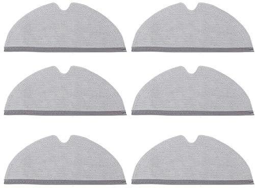 Lot de 6 Serpillères pour Roborock Q5 Pro/Q5 Pro+/Q8 Max/Q8 Max+/S5/S5 Max/S6/S6 Pure/S6 MaxV/Q7/Q7 Max Robot Aspirateur, Microfibre Lingette de Nettoyage Réutilisables et Lavables