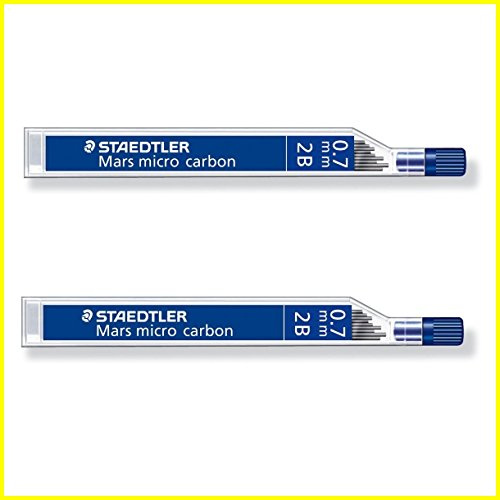STAEDTLER Mars micro carbon 250 0.7mm 2B - Pencil lead refills - 2 Tubes / Packs (24 Leads) 2Baa