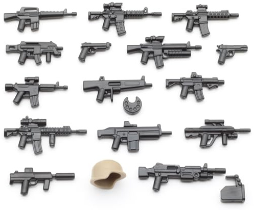 BricksStuff BrickArms Modern Combat Assault Pack V3, für Polizei, Militär, Waffen für Klemmbaustein Figuren