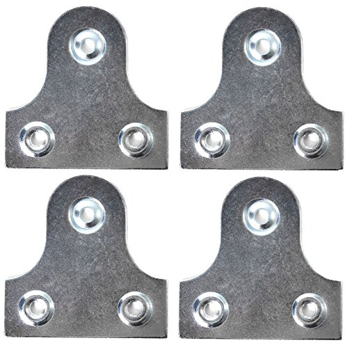 White Hinge 4X Large Mirror/Glass Hanging Plates Set - 50mm Silver Glass Picture Frame Flat Hanger Bracket