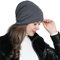 DonDon Damen Mütze Wintermütze Slouch Beanie Silberne Pailletten Nieten grau