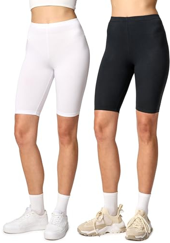 Merry Style Kurze Leggings Damen Radlerhose Shorts Viskose MS10-145 | Kurze Länge, elastischer Bund, atmungsaktiv, weich, 94 % Viskose, 6 % Elasthan, für Alltag, Freizeit und warme Tage