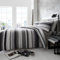 Happy Linen Company Simply Stripes Black Charcoal Grey White Single Reversible Duvet Cover Bedding Set