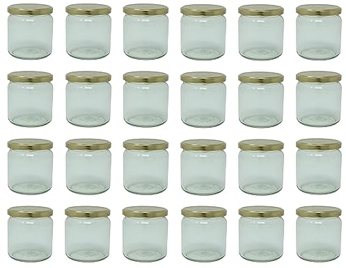 CR Produits Lot de 82 pots à confiture avec autocollants 405 ml – Verre à confiture avec couvercle pour remplissage, conserver et remplir – Idéal pour le miel, la confiture, les fruits et les légumes