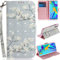 DodoBuy Huawei P Smart 2019/Honor 10 Lite Coque 3D PU Cuir Magnétique Flip Housse Étui Cover Case Wallet Portefeuille Béquille Support Pochettes Dragonne pour Huawei P Smart 2019 - Blanc Fleur