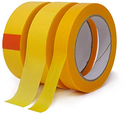 gws 3 Rollen Maler-Set Goldband 2 x 30 mm + 1 x 19 mm, Länge: 50 m | Washi-Abdeckklebeband zum Streichen, Malen, Lackieren, Basteln | dünn, stabil, rückstandsfrei entfernbar