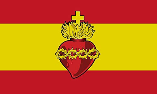 Gemelolandia | Bandera Sagrado Corazón de Jesus España 150x90cm | Del Mundo, de Países, Nacionales y Autonómicas de España Para Decoración de Cualquier Espacio