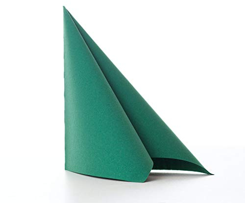 100 Aroba Airlaid Servietten Stoffähnlich 19 FARBEN 40x40 cm 1/4 Falz Hochwertige Hochzeitsservietten, Stoffoptik, für Geburtstag Hotel Catering Feiern Weihnachten Hochzeit Grün