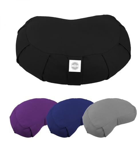 Vivezen - Pouf, zafu, coussin de méditation, yoga - Demi-lune - 44 x 27 x 13 cm - Plusieurs coloris