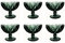 Vintage 6er-Set Farbige Weingläser und Trinkgläser mit Diamant Muster (Rombus) Longdrinkgläser, Cocktail Gläser mit Prägung, Glas, Trinkglas, Weinglas, Wasserglas, Glaskelche (Grau Dessertschale)