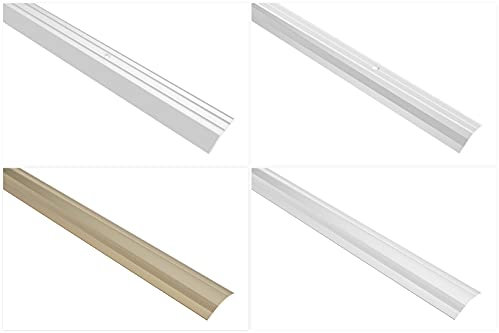 Effector Abschlussprofile aus eloxiertem Aluminium - Anpassungsprofil Bodenleiste - (1,8 Meter Silber) Winkelleiste Fugenschiene Bodenschienen