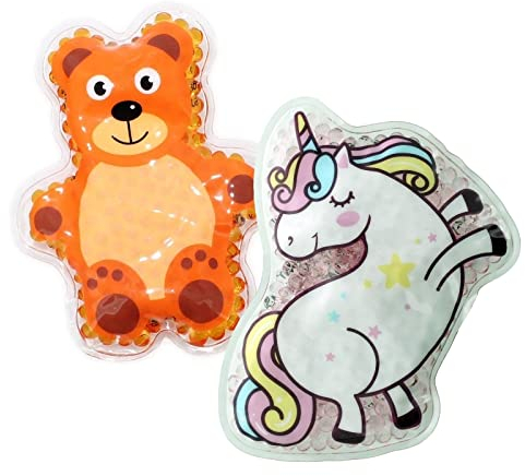 2 Kühlpads Einhorn Teddy Wärmepad mehrfach Kompresse Kühlkissen Kinder wärmen kühlen