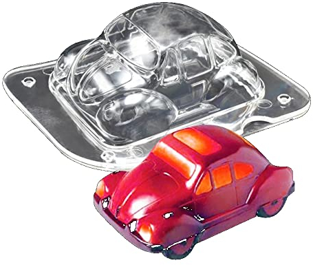 TUKE Moule à chocolat en polycarbonate 3D en forme de voiture de 14 cm - Moule à chocolat dur en polycarbonate - Moule à bonbons en polycarbonate