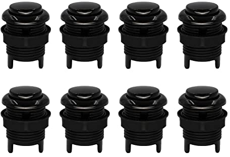SJ@JX 8X Arcade 28mm Pulsante Tastiera MX Microswitch Vite in Tipo Pulsante per Arcade Game MAME Jamma Joystick Raspberry Pi Machine SSA Nero