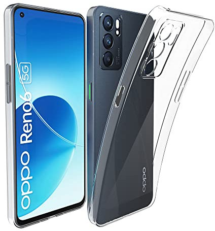 N NEWTOP Custodia Cover Compatibile con OPPO Reno 6 5G, Morbido TPU CLEAR Gel Silicone Anti Graffio Trasparente Slim Sottile Flessibile Case Posteriore Protettiva