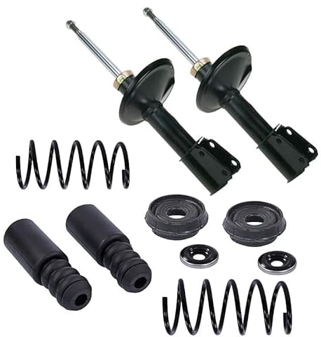ATEC Germany 2x amortisseurs oléopneumatiques avant jambe de suspension bi-tube incl. paliers de dôme &, kit anti-poussière, Compatible avec RENAULT TWINGO I (C06_)
