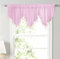 Devola Dreieckiger querbehang Gardine Spitze Scheibengardinen modern transparent Kurzer Vorhang mit hängenden Kristallperlen Küchenfenster Volant heimdekorationen Panneaux BxH 130x60cm Rosa 1 Stück