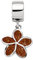 DUR Schmuck Charm PLUMERIA BLÜTE Bernsteinsand, Silber 925/- rhodiniert (F323)