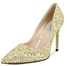 QUEEN HELENA Decollete Scarpe con Tacco a Spillo Eleganti a Punta Chiusa Donna K2068 (Oro, Numeric_38)