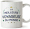Mugffins Tasses pour VOYAGEUSE - En Français - Cadeau original pour VOYAGEUSE femme - Meilleur du Monde - 11 oz / 330 ml