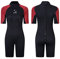 Neoprenanzug Damen Rückenreißverschluss Kurze Neoprenanzug Herren 3mm Neopren Kurzarm zum Surfen Schwimmen Kajakfahren Schnorcheln Kanufahren Gerätetauchen (Damen Rot, XXL)