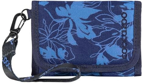coocazoo Geldbörse, „Tropical Night”, blau, Portemonnaie mit Sichtfenster innen & außen, Münzfach & Kartenfächern, Klettverschluss, ab der 3. Klasse