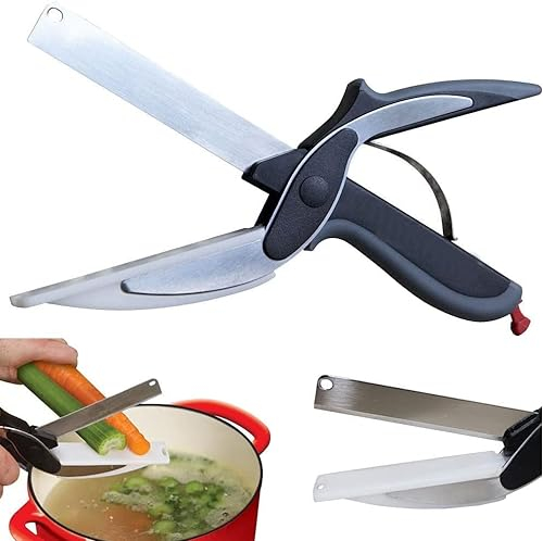 PARENCE - Taglierina, Taglierina 2 in 1 e Forbici da Cucina Multifunzione Sostituisci i Coltelli da Cucina e il Tagliere