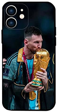 ZERMU for iPhone 12 Case, Superstar Fashion Full Protection Soft Silicone TPU Shock Absorption Bumper Cover Case for iPhone 12 6.1inch, Lionel Messi-10-Soccer-Argentina Flag