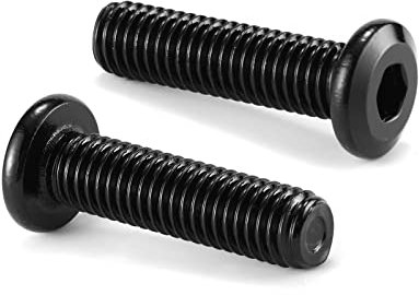 SG TZH - 20 tornillos hexagonales de cabeza plana M8 x 30 mm, acero inoxidable 304 18-8, rosca completa, óxido negro (con llave hexagonal)