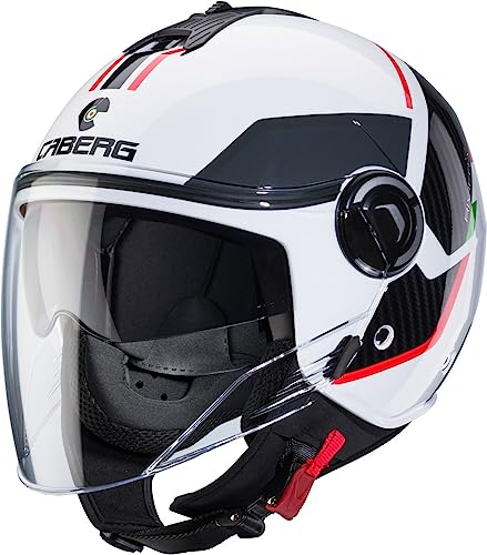 Caberg Riviera V4 X Geo Jethelm, weiß/schwarz/rot/grün, M (57/58)