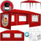 Casaria® Pavillon 3x6m UV-Schutz 18m² Dachösen Wasserabweisend 6 Seitenteile Stabil Festival Festzelt Partyzelt Fenster Gartenzelt Fest Rot
