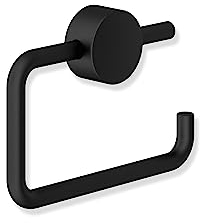 HEWI WC Papierhalter (schwarz matt pulverbeschichtet, Toilettenpapierhalter U-förmig, klappbar, Halterung für Toilettenpapier, Breite 140 mm) 815.21.10160 DC