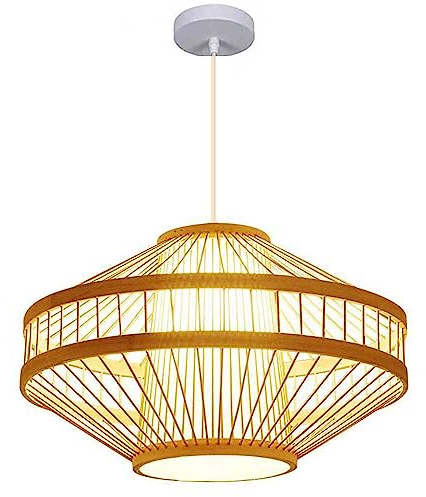 LQZCXMF Plafonnier Chinois À 1 Lumière en Bambou Suspension Panier Lustre en Bambou Décorations À Suspendre Lampe Japonaise Rustique pour Café Teahouse Bar Salle À Manger Club