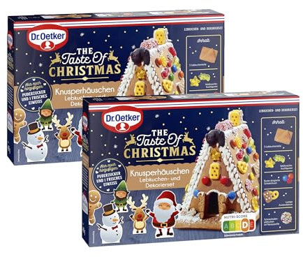 Dr.Oetker Knusper-Häuschen Lebkuchenhaus zum Selberbasteln 403g (2er Pack)
